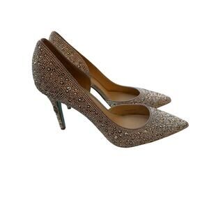 Betsey Johnson Rhinestones D'Orsay Heels Size 11M